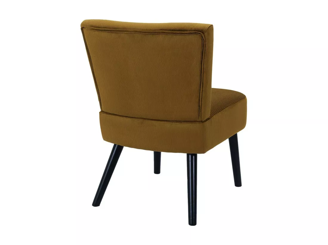 KONAE - Fauteuil Crapaud en Velours Côtelé Ocre