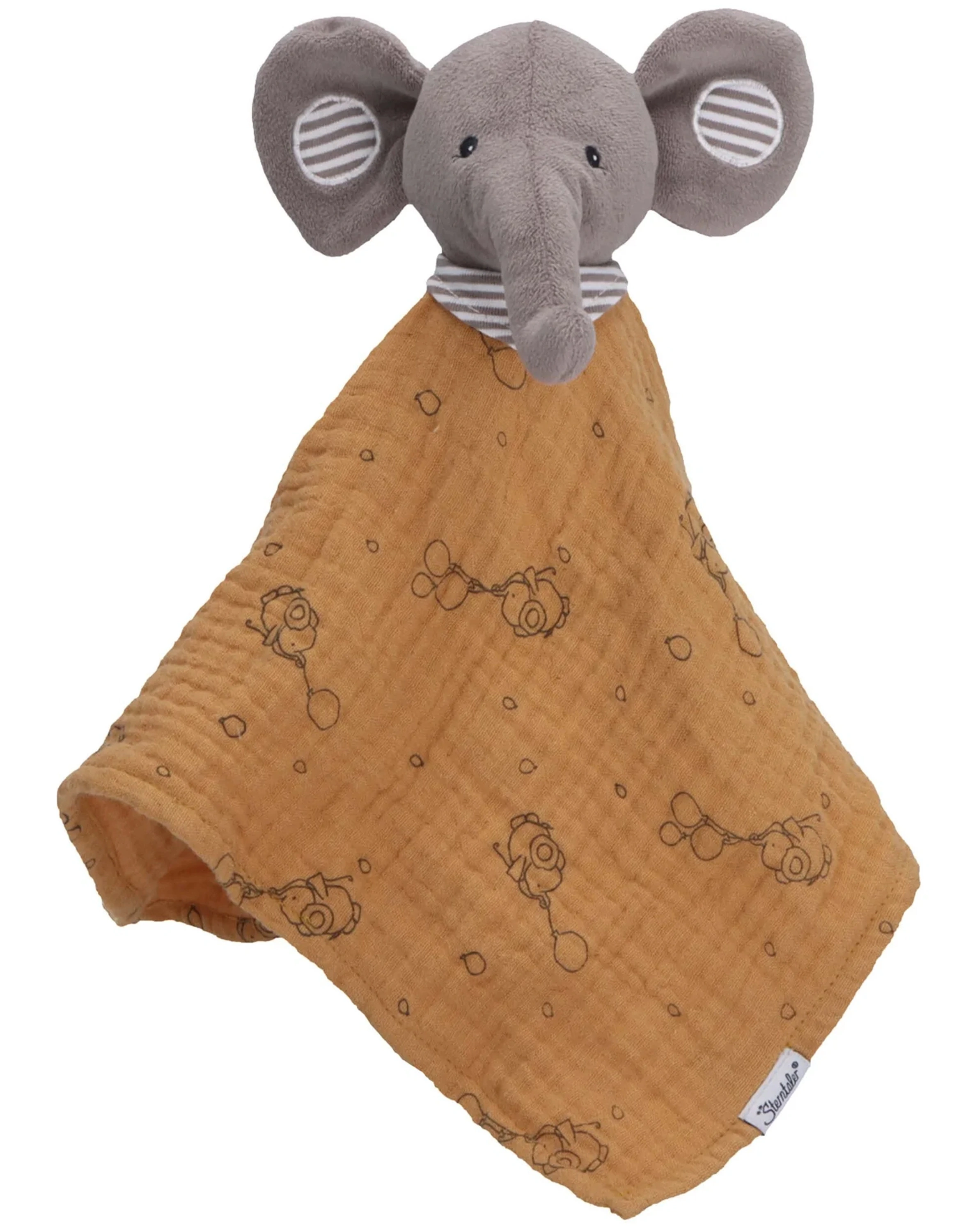 Musselin-Schmusetuch EDDY ELEFANT in rost
