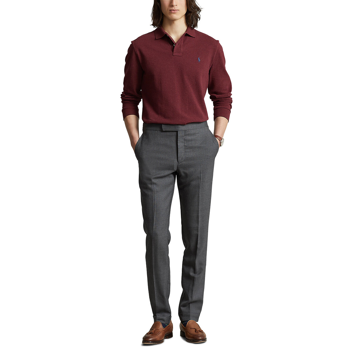 POLO RALPH LAUREN<br>Camisa pólo slim fit em piqué