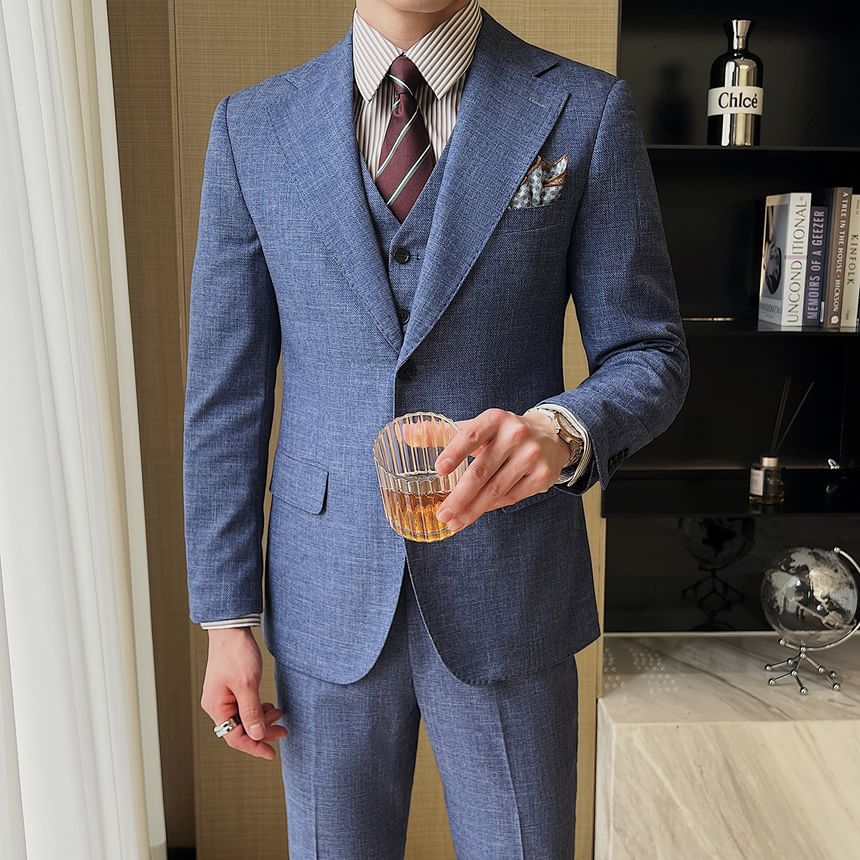 Deepwood - Blazer met knopen / Dubbelrijs blazer / Vest / Pantalon / Set