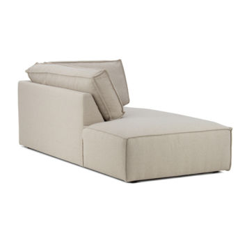 KARWEI modulaire bank James eindstuk hoek lang links grof geweven beige polyester