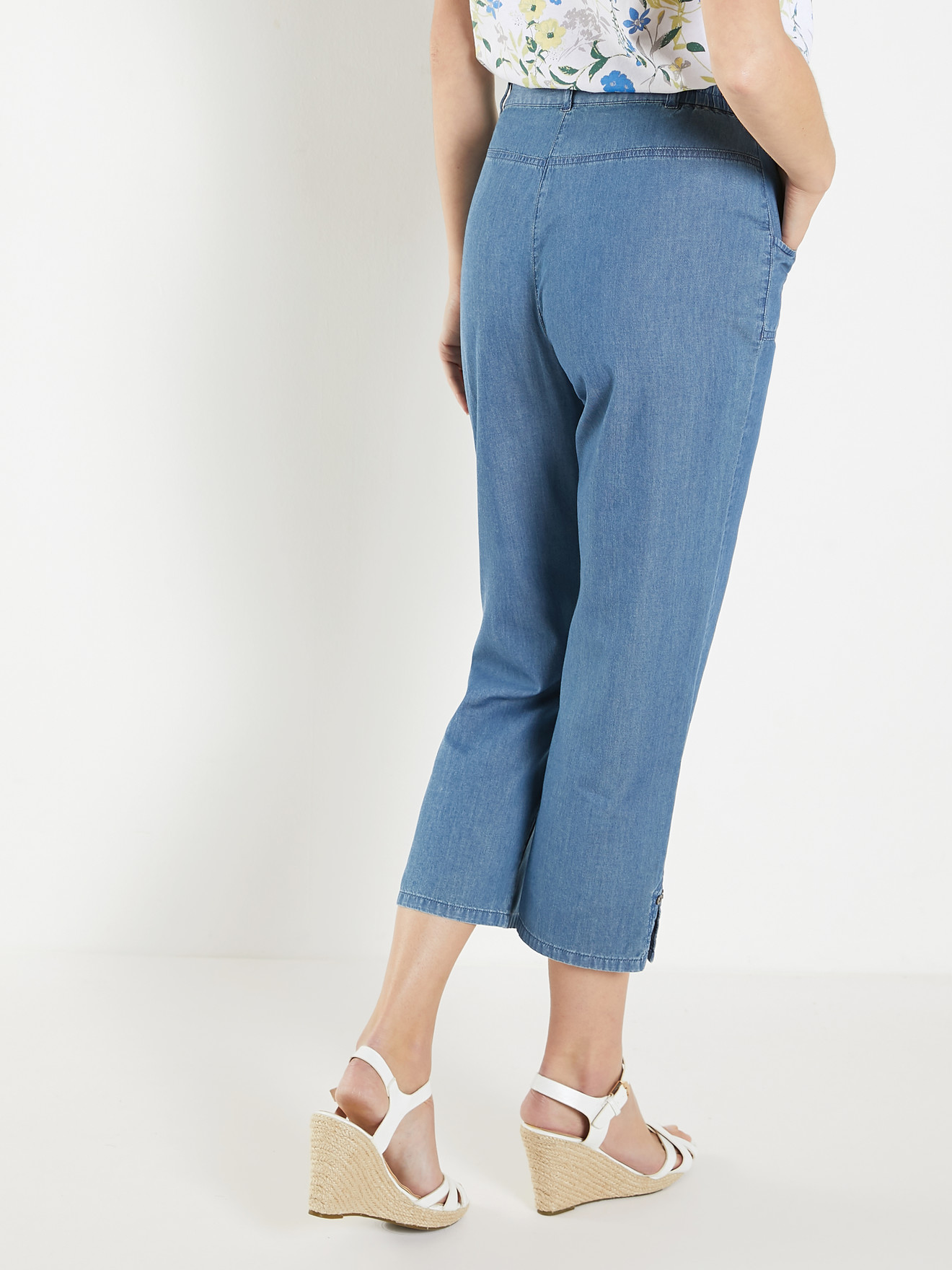 Pantacourt en chambray