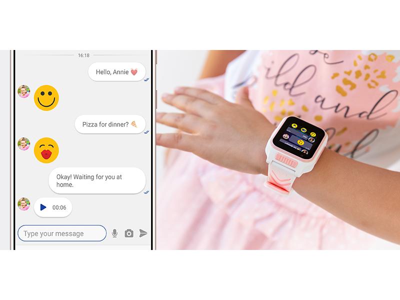 MyKi Smartwatch GPS Kinder Uhr MyKi 4 Weiss/Pink mit SIM-Ka Kinder Smartwatch mit GPS Traker und SOS-Taste, inkl. 1 Monat gratis Daten und Voice SIM-Karte