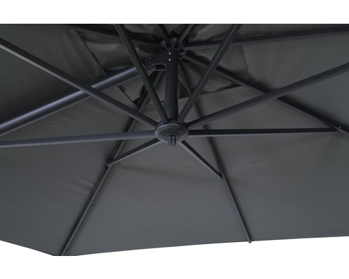 Soluna Orléans zweefparasol, 300 x 300 cm, vierkant, donkergrijs