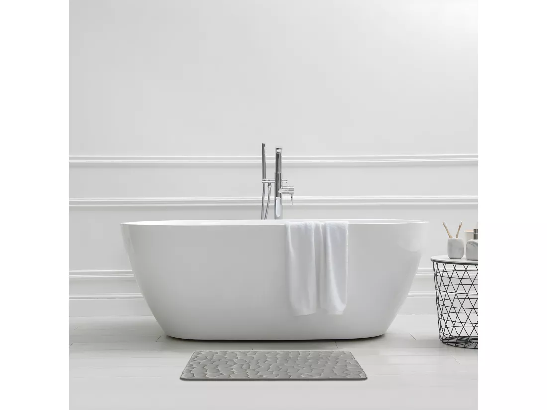 Tapis de bain mousse à mémoire de forme perle 50x80cm