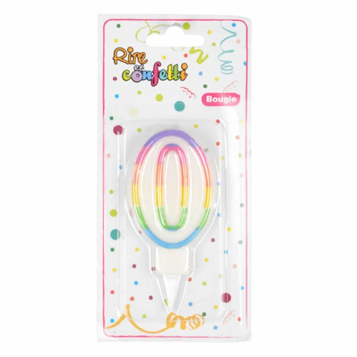 Paris Prix Bougie d'Anniversaire Chiffre 0 - Multicolore