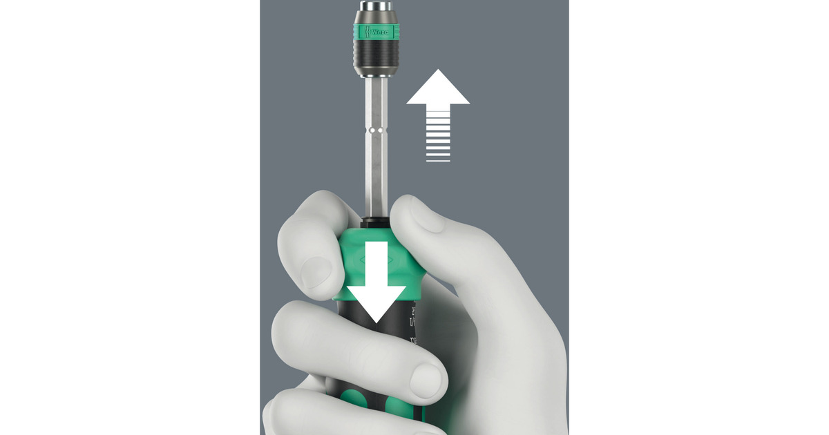 WeraKraftform Kompakt 20 RA-R, 6‑delig bitset  (Zwart/groen)