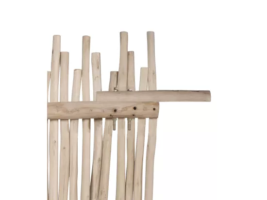 Portillon en bois de teck - L117 x H180 cm colori naturel clair - EDANA