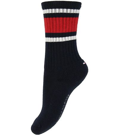 Tommy Hilfiger Strr?mper - 2-pak - Flag - Navy/Gr?