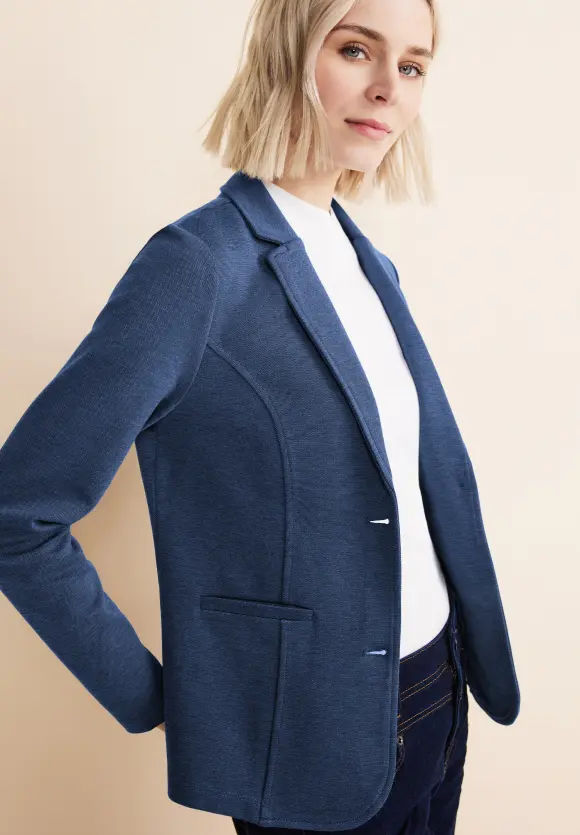 Basic Piqué Blazer - dark intense gentle blue mel.