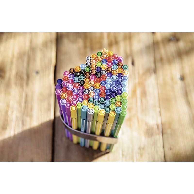 Feutre Stabilo Pen 68 coloris assortis dont 5 fluo - Pochette de 15