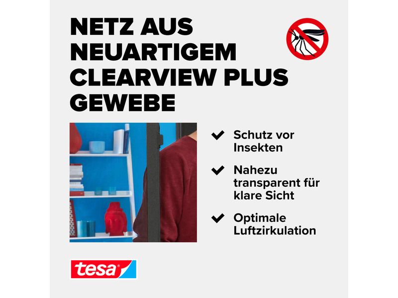 tesa Fliegengitter Insektenschutz Alu Comfort Tür 1 x 2.2m Insektenschutz für Türen
