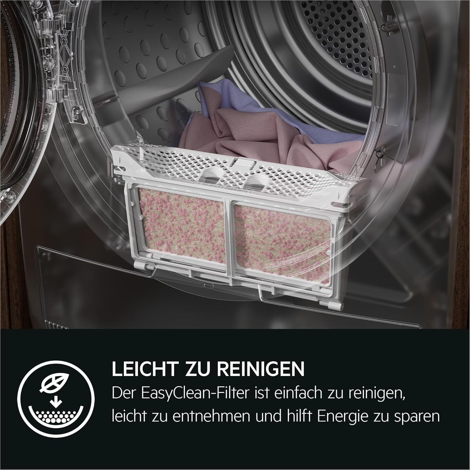 AEG Wärmepumpentrockner 8 kg, Serie 7000 SensiDry: Schonendes & energiesparendes Trockenverfahren, neue Energiekl. D, Mengenautomatik, Schontrommel, wechselende Drehrichtung, Knitterschutz, TR7T61580