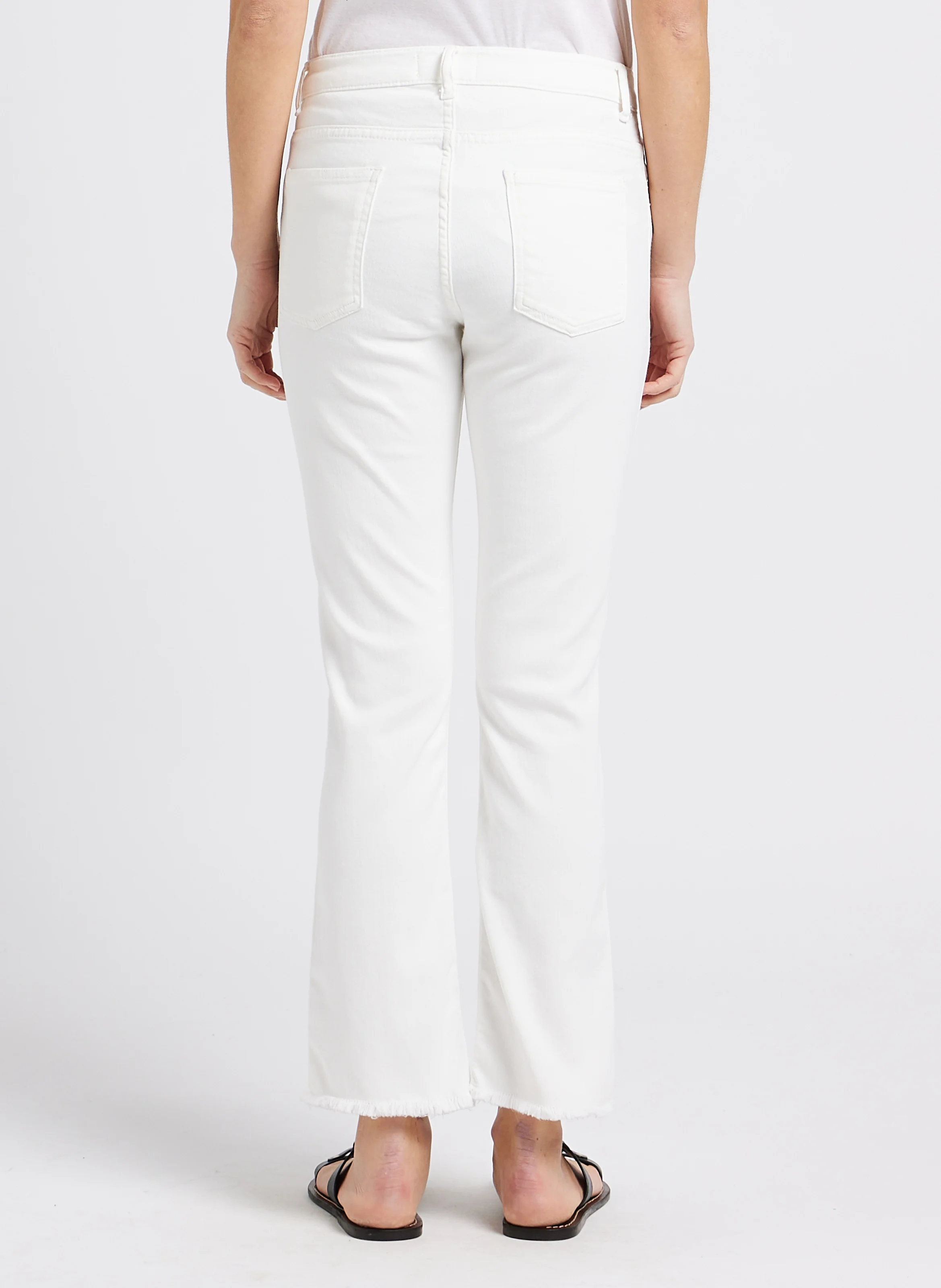 CARA - Jean flare en coton mélangé | Blanc