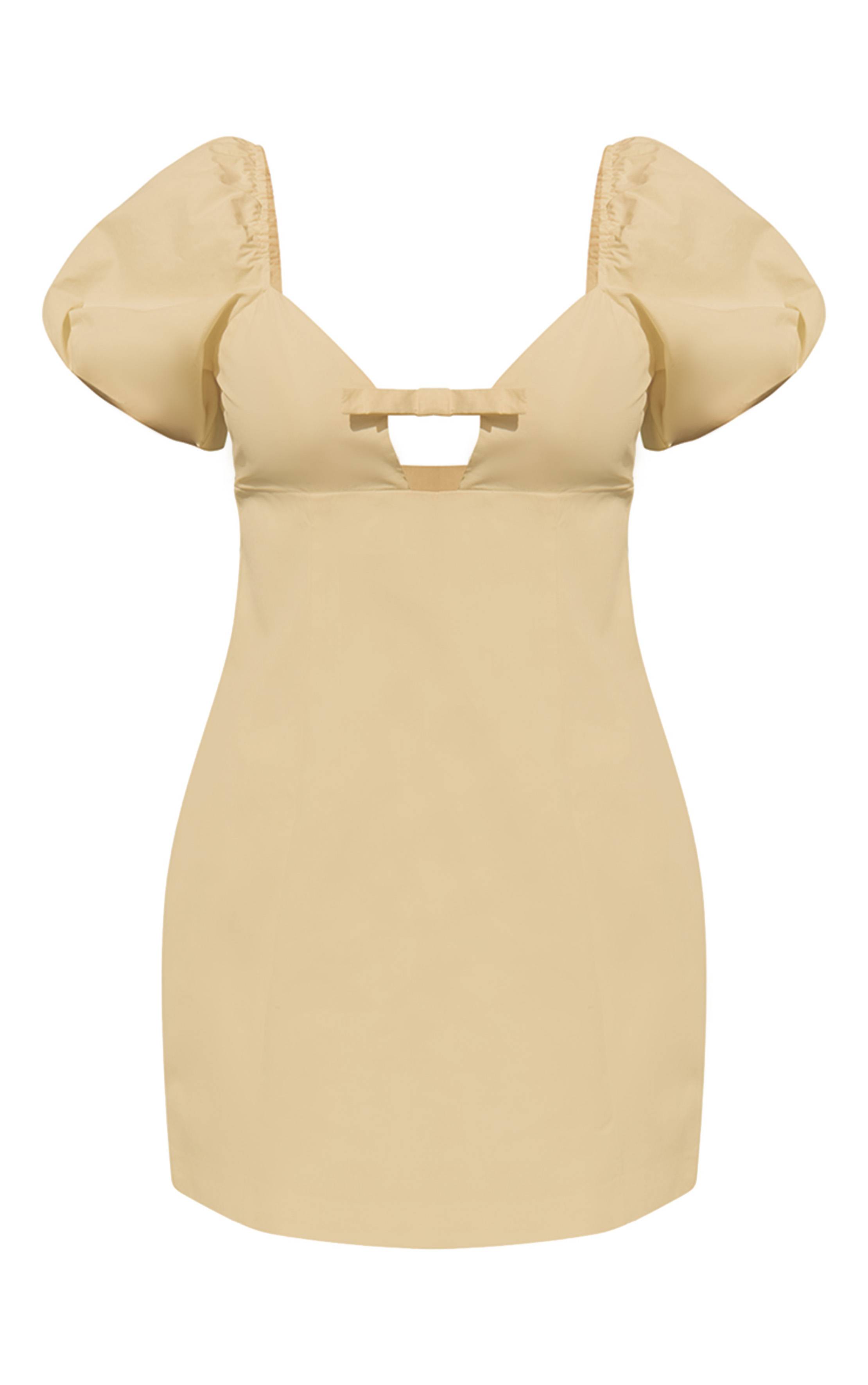 Citron Robe Mini Évasée En Coton Avec Détail Nœud