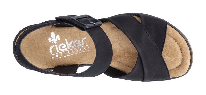 Rieker Keilsandalette  , Sommerschuh, Sandale, Keilabsatz, mit gekreuzten Bandagen