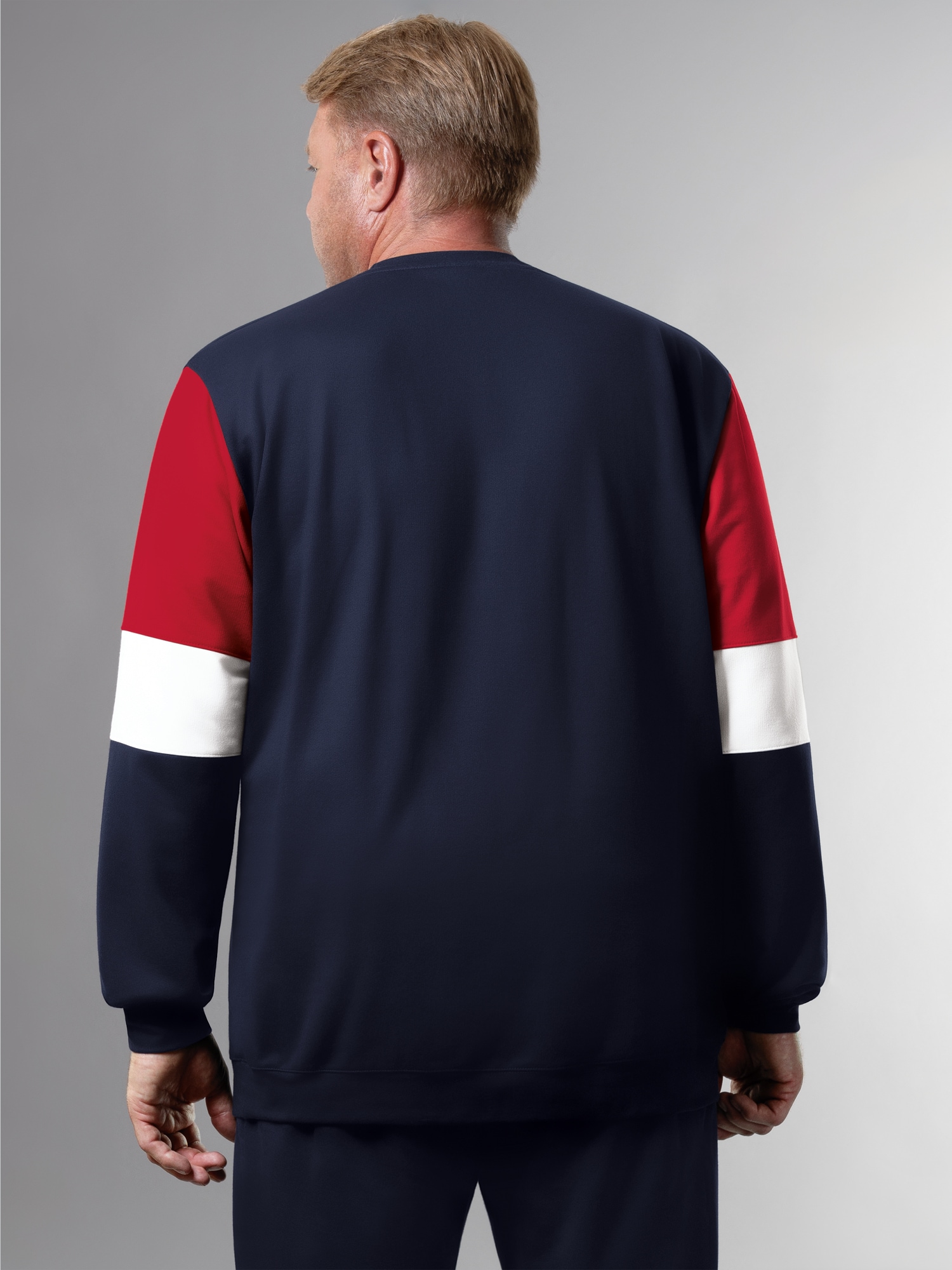 Sweatshirt mit kontrastfarbigen Elementen Navy