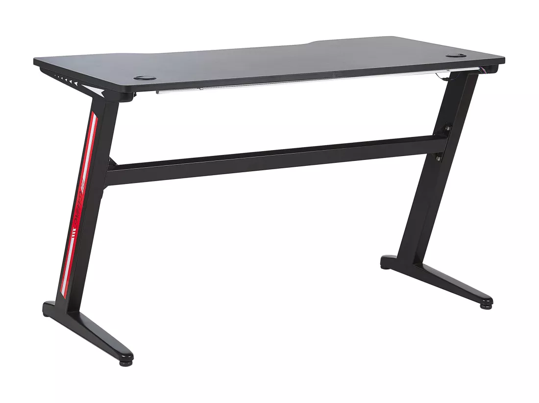 Bureau gamer éclairage LED 120 x 60 cm noir DARFUR