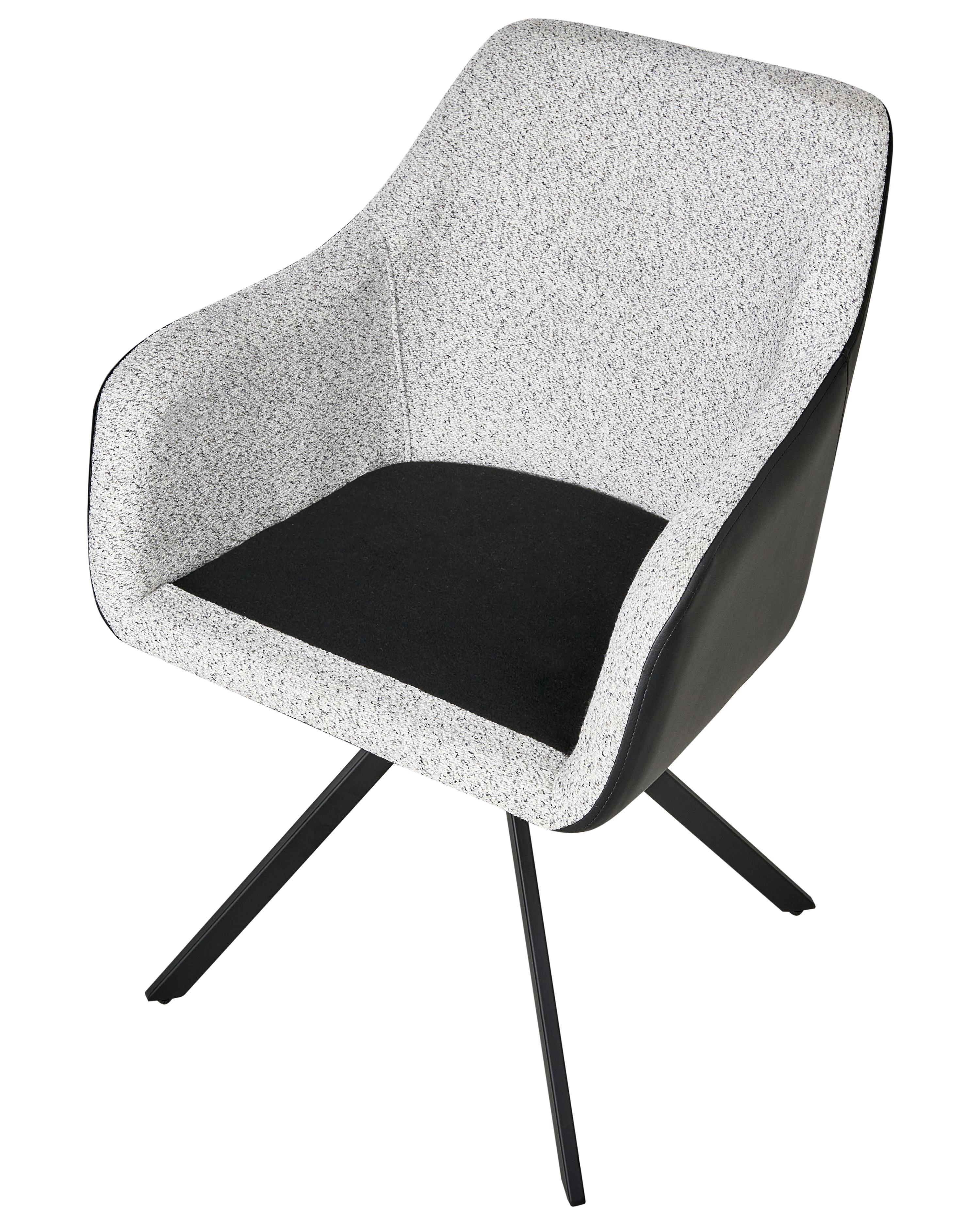 Set van 2 eetkamerstoelen LITHIA Stof Zwart/wit
