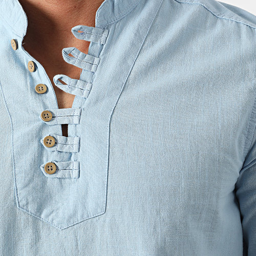 Chemise A Manches Longues JCH-806 Bleu Clair