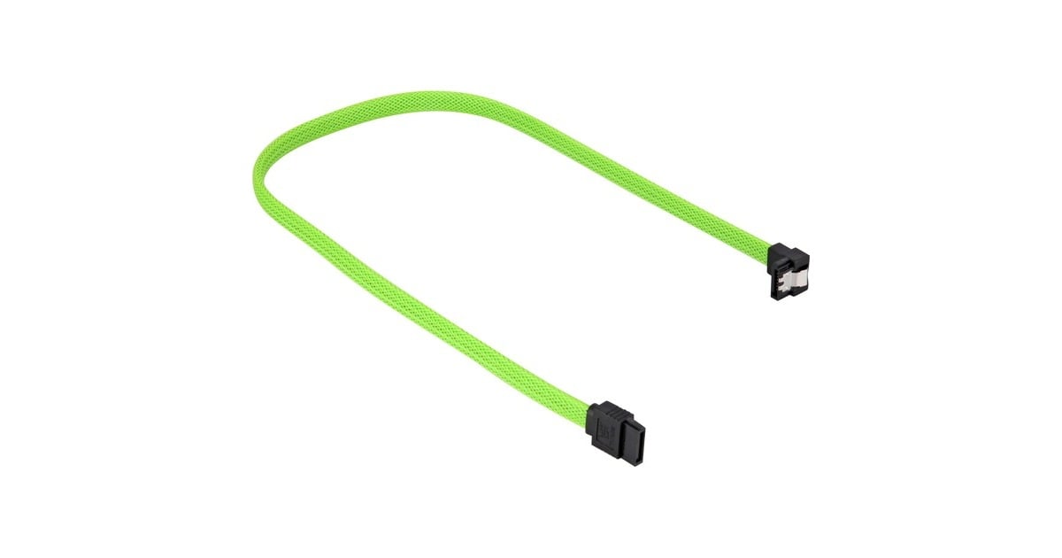 SharkoonSata III 90° sleeve kabel  (Groen, 0,45 meter)