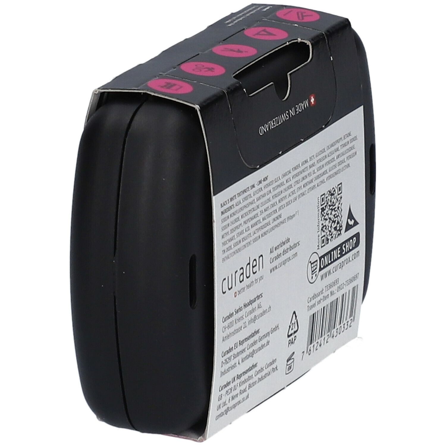 Curaprox travel set Black is White