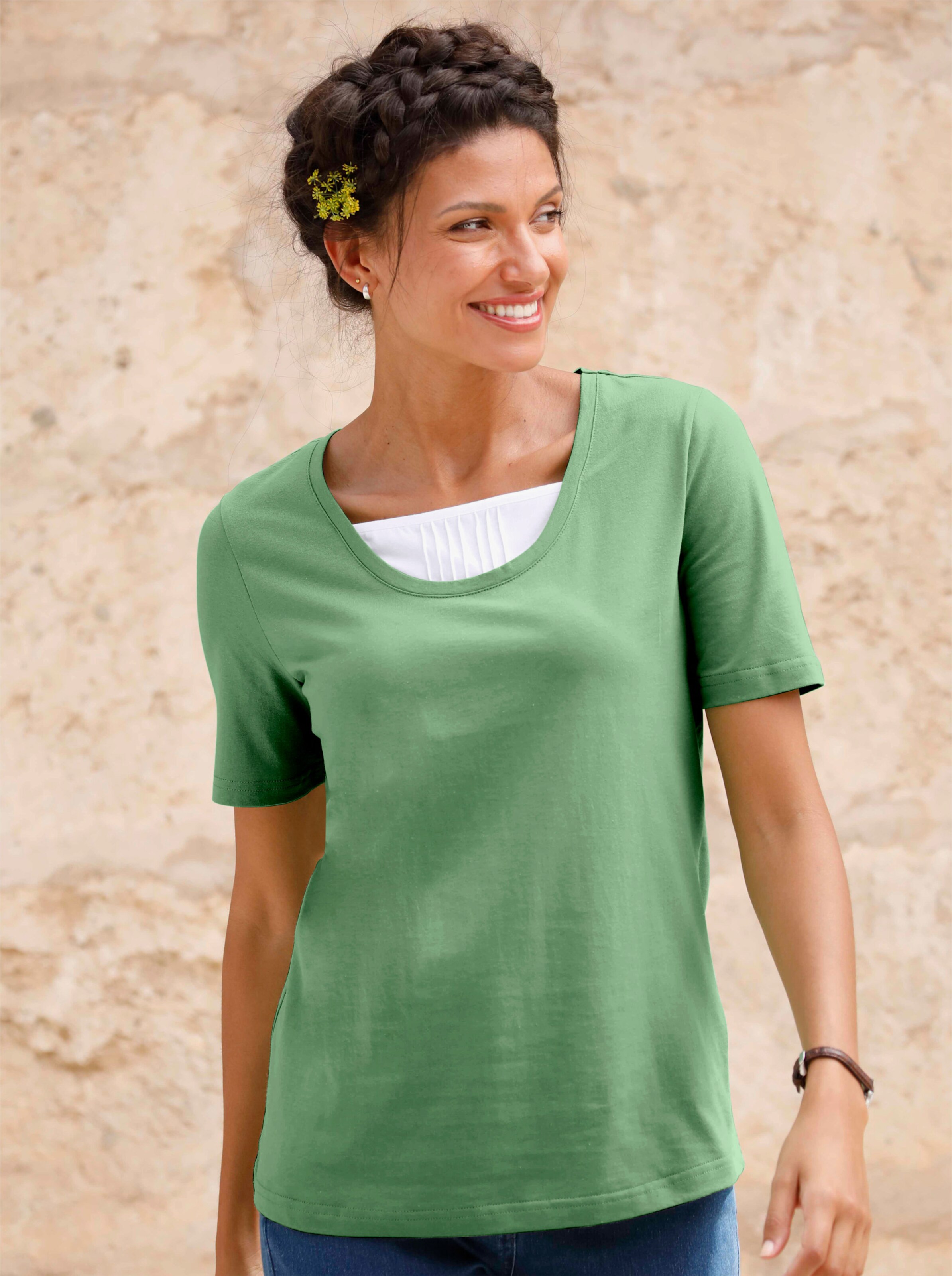 2-in-1-Shirt mit Biesenverzierung