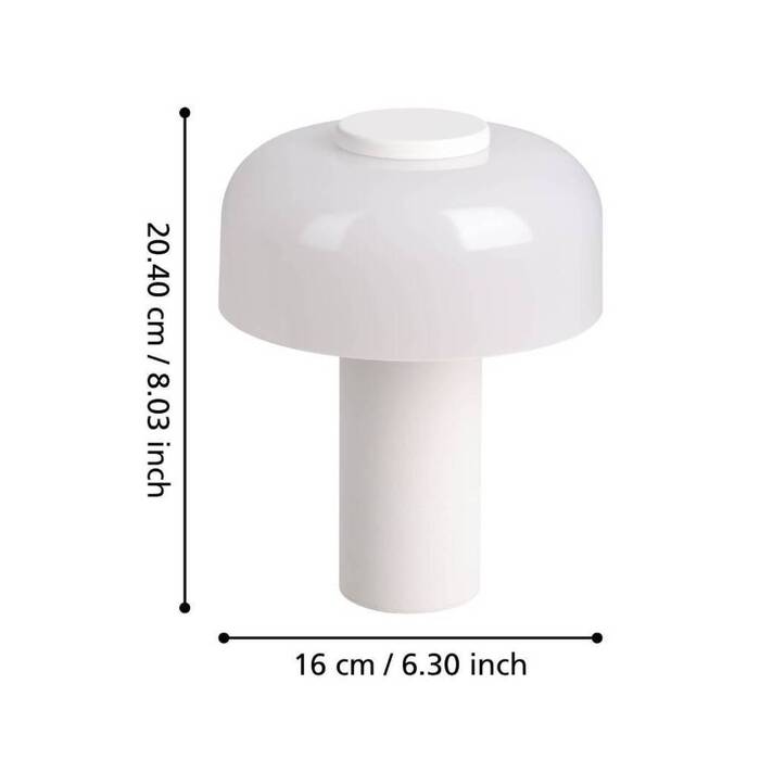 Eglo Ponente bordlampe m/batteri Ø16 cm hvid