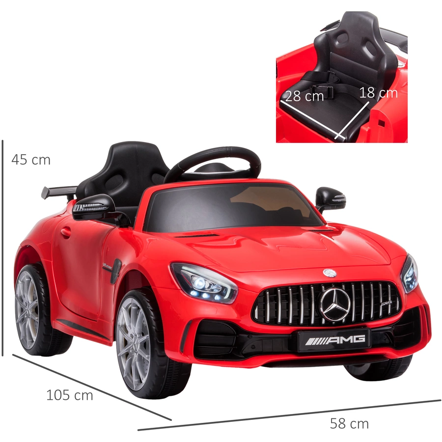 HOMCOM Kinder Elektroauto mit Scheinwerfer rot