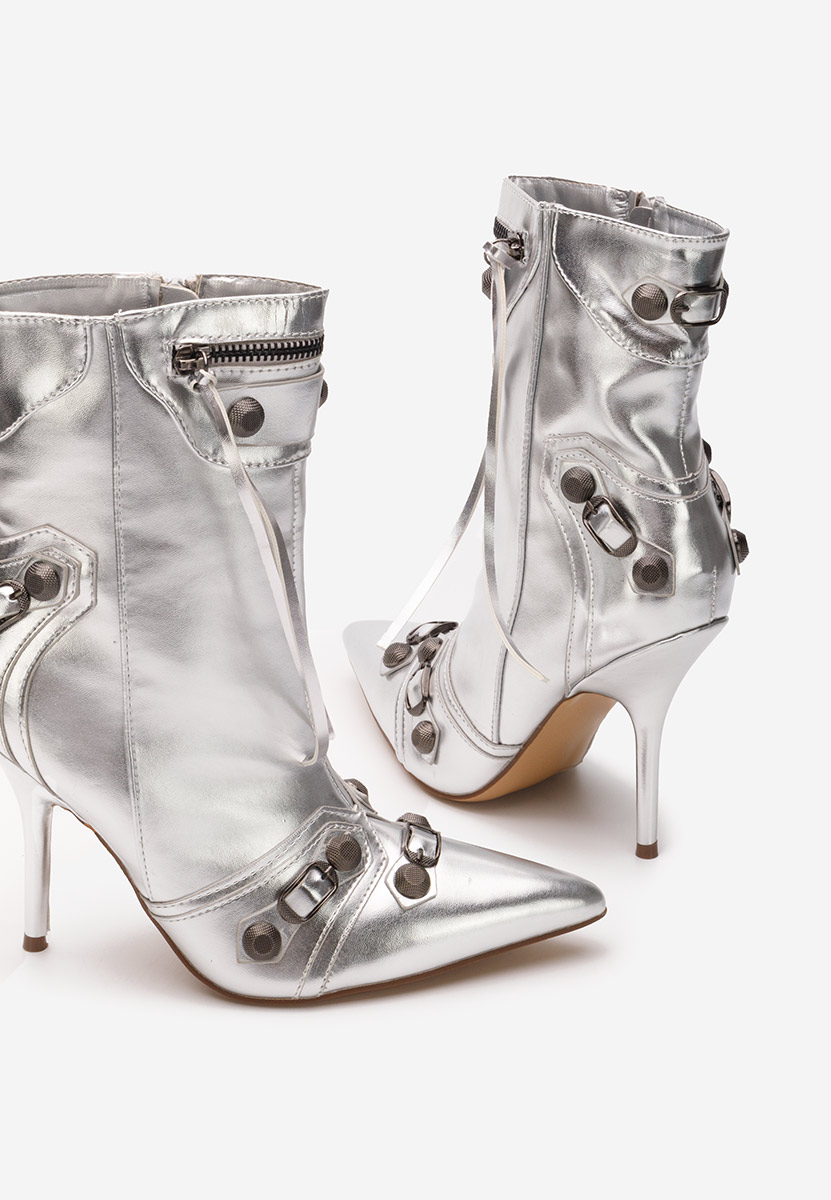 Bottines stiletto argent Supreme