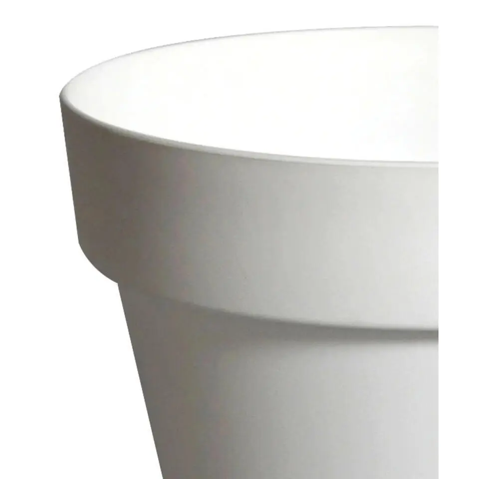 Mega Collections Plantenpot/bloempot - kunststof - wit - D29 cm