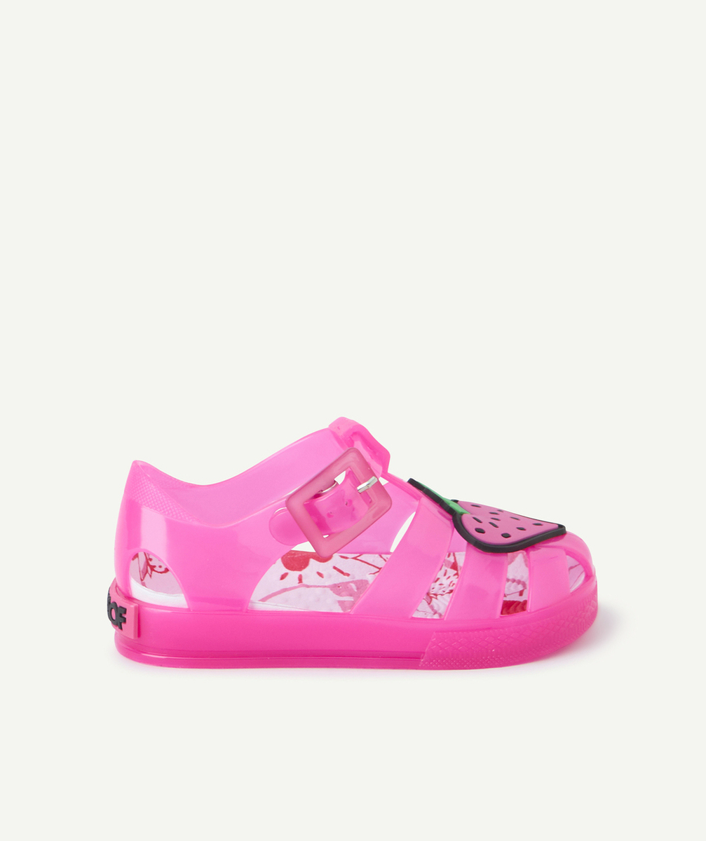 COLORS OF CALIFORNIAsandales en caoutchouc roses avec patch fraise