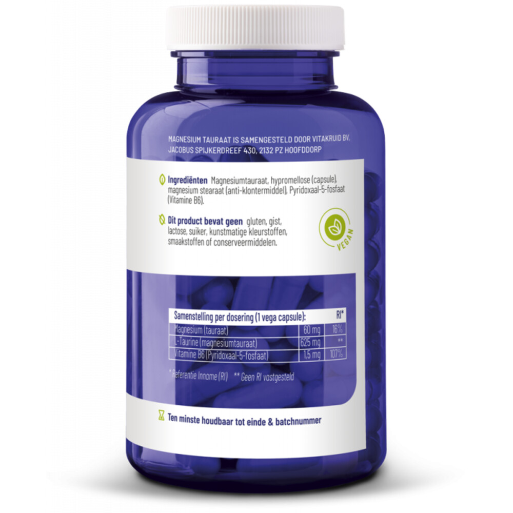 2x Vitakruid Magnesium Tauraat B6 150 vegacapsules