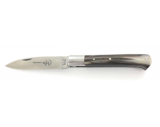 Yssingeaux 11 cm - Corne Blonde - Guilloché Couteau de Poche PassionFrance