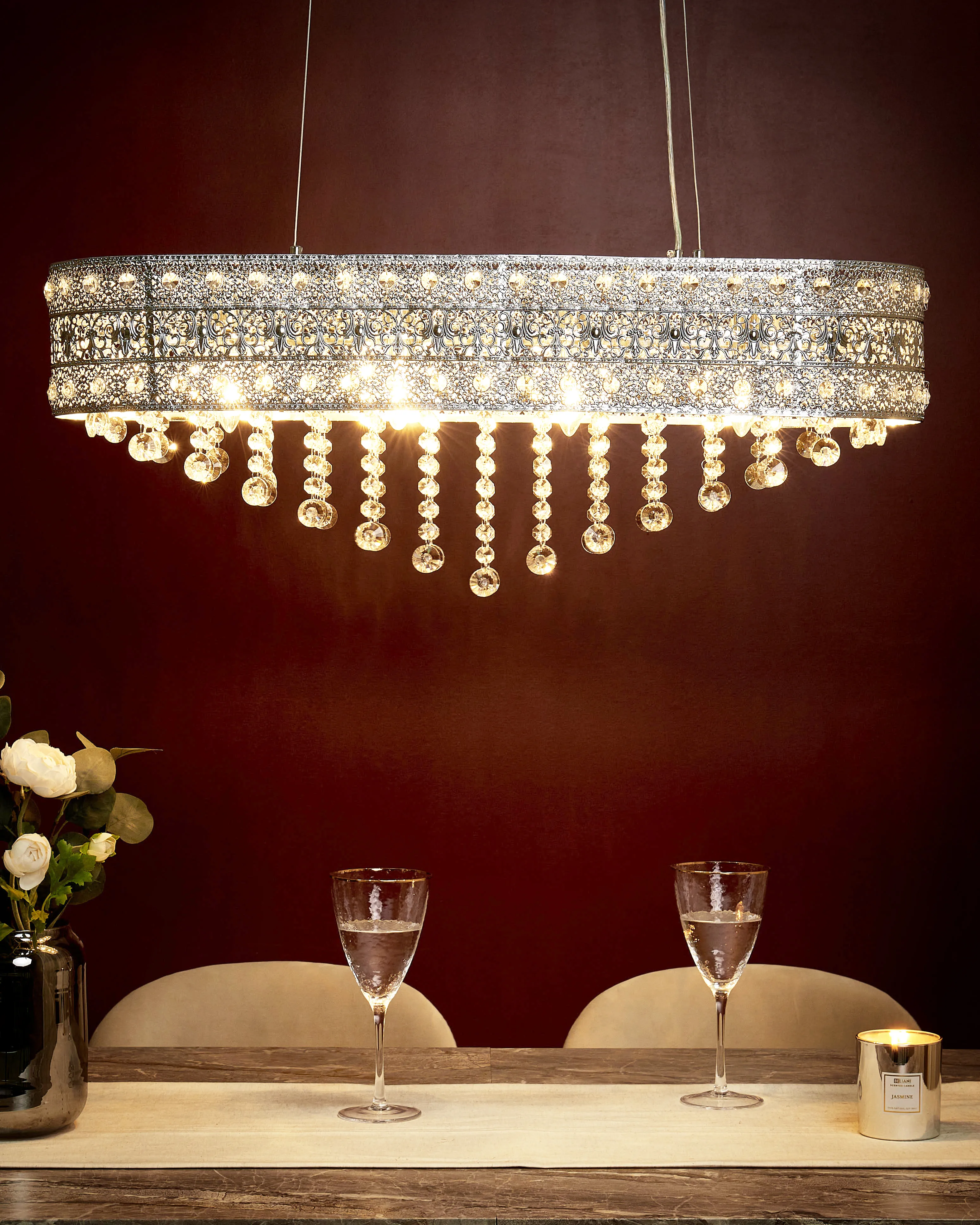 Kroonluchter BELELLE Kristal Zilver