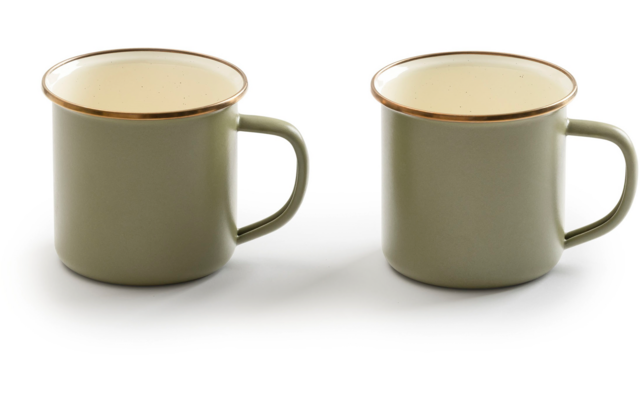 Barebones emaillierte Tassen-Set Enamel 2 teilig
