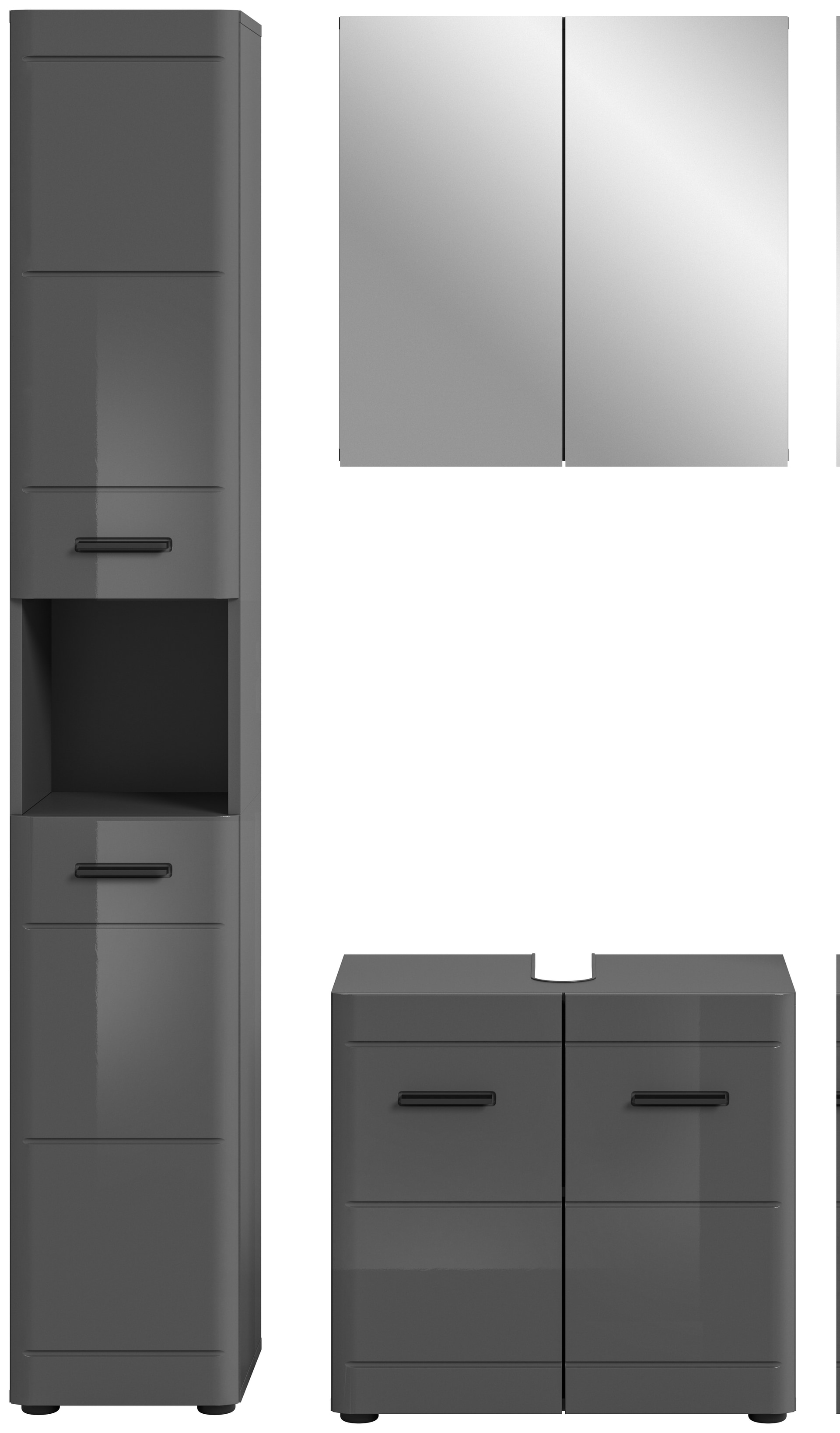 Badkombination SOFT 3-teilig grau