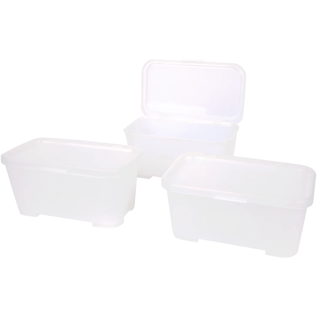 Opbergboxen met deksel 3 stuks | 17,5 x 10,5 x 8 cm | diverse kleuren