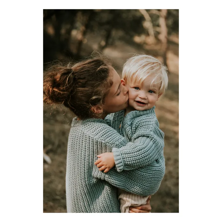 Yuki Cardigan Chunky Coton Bio | Bleu