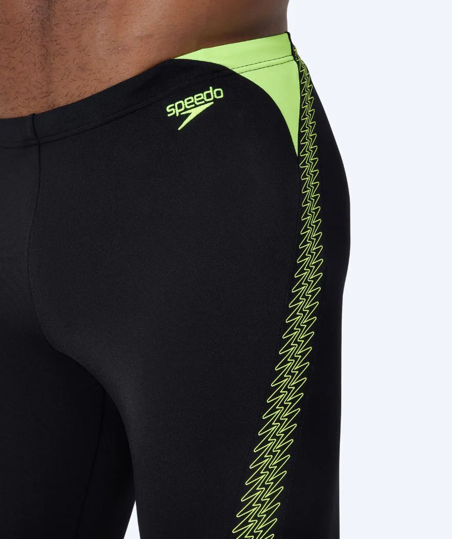 Speedo lange badebukser til mænd - Hyperboom Splice - Sort/gul