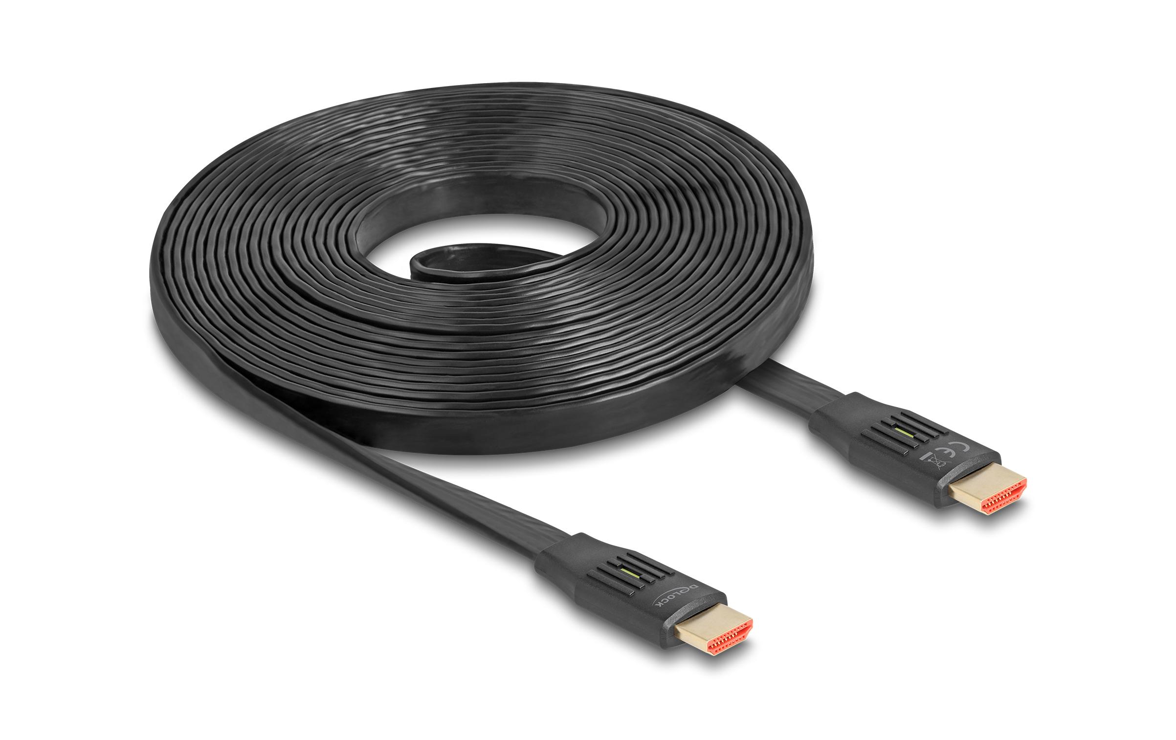 Kabel 8K 60 Hz Flat HDMI - HDMI, 5 mDelock High Speed HDMI Flachbandkabel 48 Gbps 8K 60 Hz 5 m