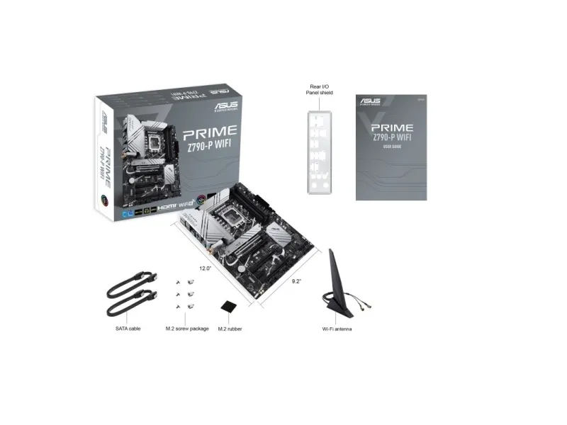 ASUS Prime Z790-P WIFI - Bundkort - ATX - LGA1700 sokkel - Z790 Chipset - USB-C 3.2 Gen 2x2, USB 3.2 Gen 1, USB 3.2 Gen 2, USB-C Gen2 - 2.5 Gigabit LAN, Wi-Fi 6, Bluetooth - onboard grafik (CPU påkrævet) - HD Audio (8-kanaler)