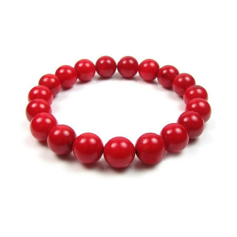 Bracelet Stretch en Perles Corail Rouge