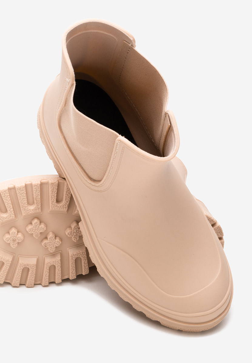 Bottines en caoutchouc beige Idecsa