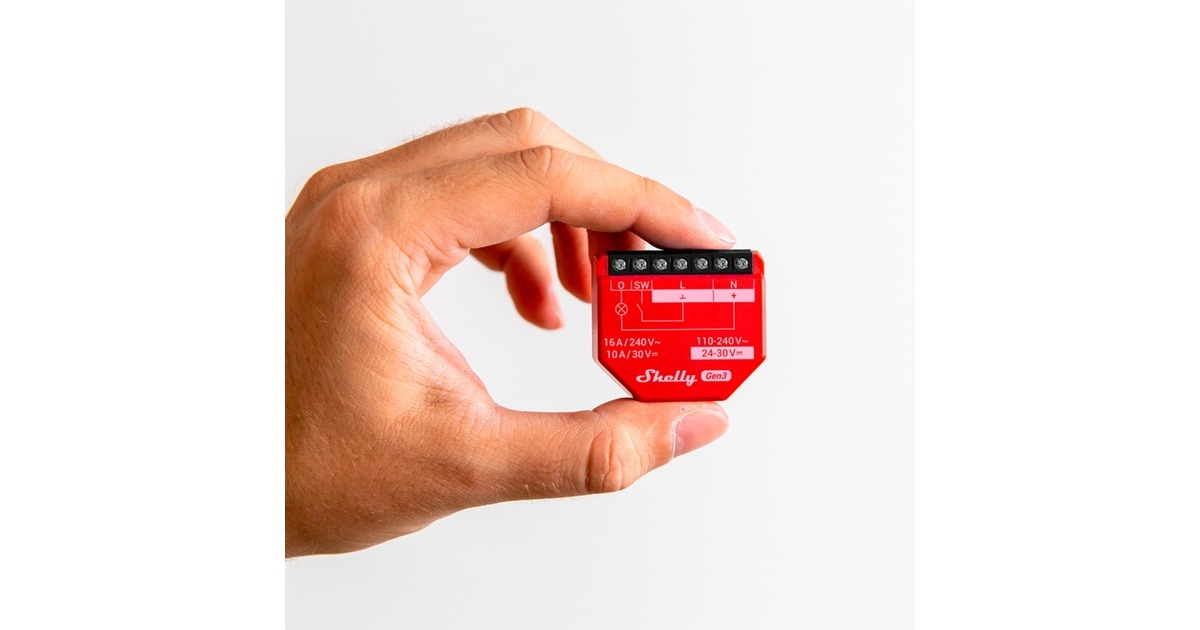 Shelly1PM Gen3 relais  (Rood, Wifi, Bluetooth)