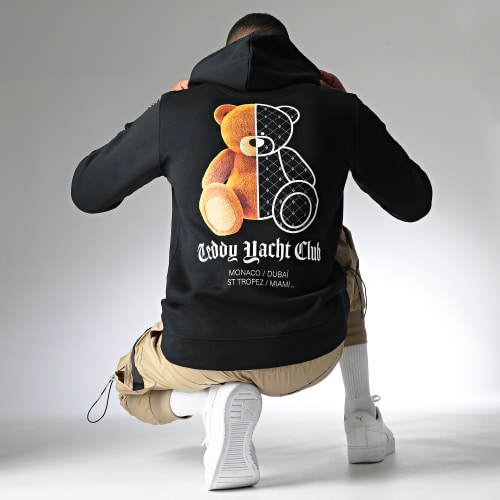 Sweat Capuche Half Bear Noir