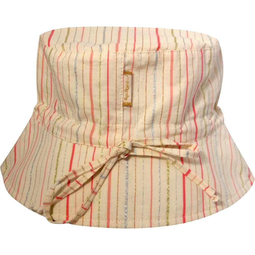 Chapeau De Soleil Enfant Rayé Rose Argent