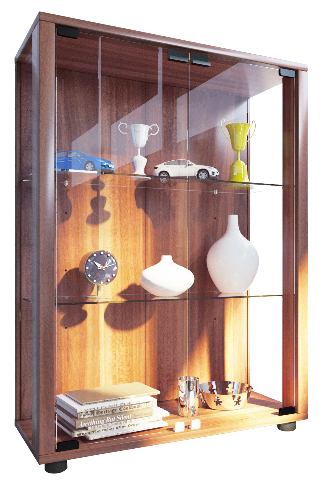 Vitrine SINTALO - Kern-Nussbaum - 60 cm