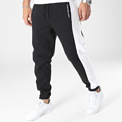 Pantalon Jogging Embroidery Logo Colorblock 3155 Noir Blanc