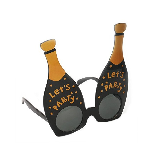 Photo Booth Brille Fotorequisite Party Sonnenbrille Verkleidungs Accessoire für lustige Bilder - Champagnerflasche
